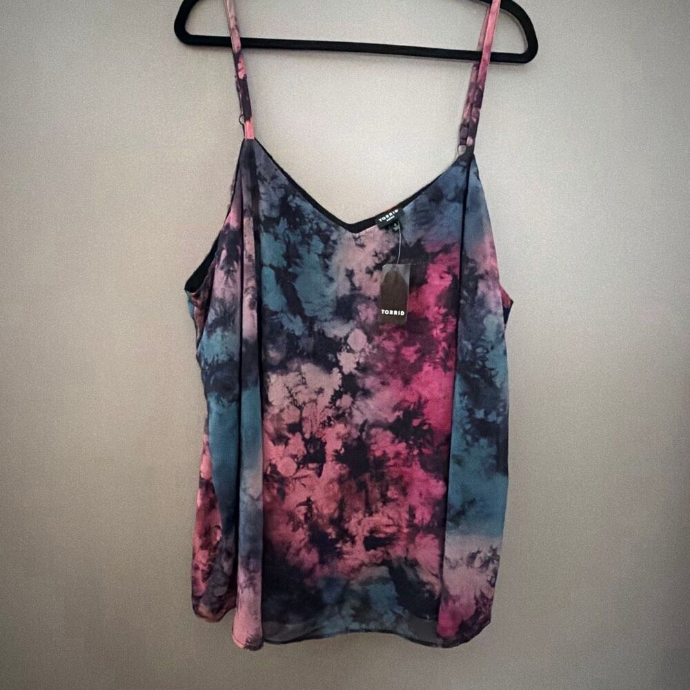 Torrid Sophie Woman’s 4 Tank Blouse Earth Tones Tie Dye